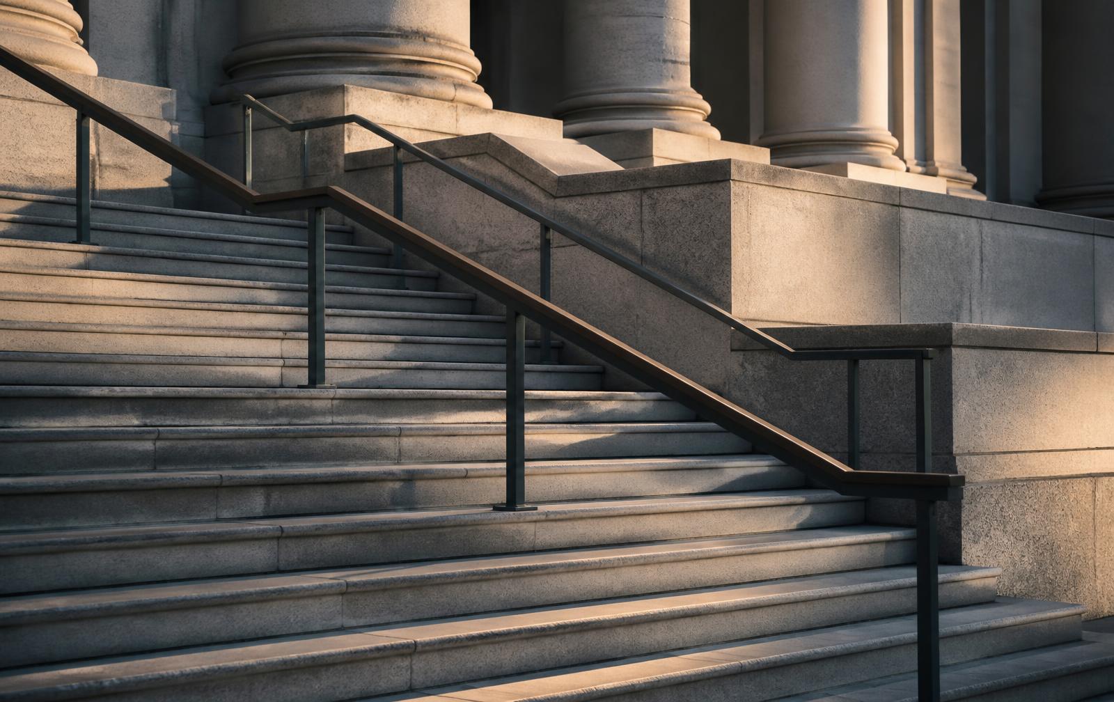 Architectural steps and handrails